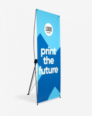 X-banner met full color print op beursstand